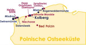 Karte Polnische Ostsee mit den Kurorten